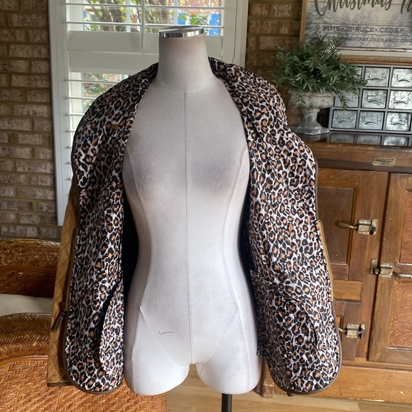 TASHA POLIZZI LUXURY QUILTED BARN JACKET LARGE EXCELLENT NO FUR ELBOW PATCHES - Picture 8 of 10